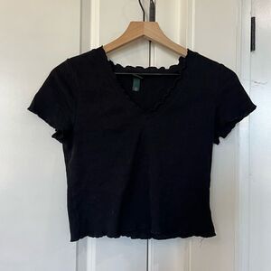Wild fable black crop top womens size medium N392